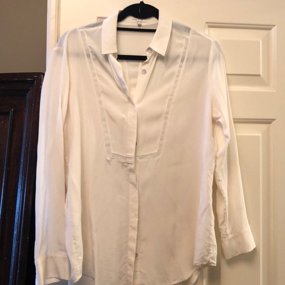 Cream Color Bib Front Rag Bone Blouse